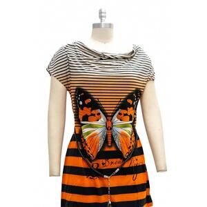 NEW PARIS PARIS women's belted cowl neck tunic top in butterfly yellow